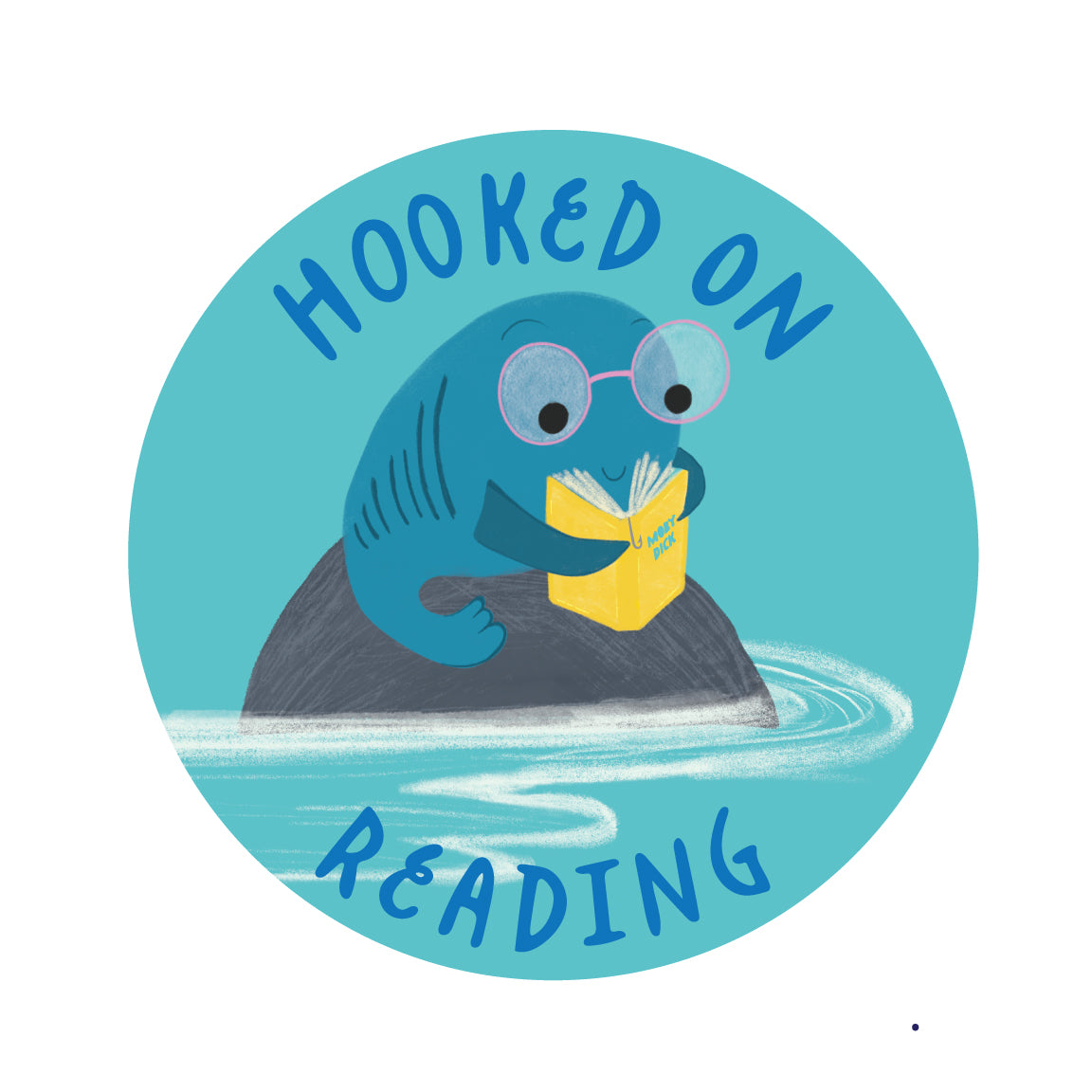 Hooked On Reading – 3" Vinyl Sticker