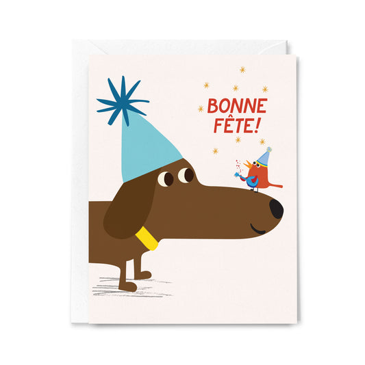 Carte d'anniversaire – Teckel festif