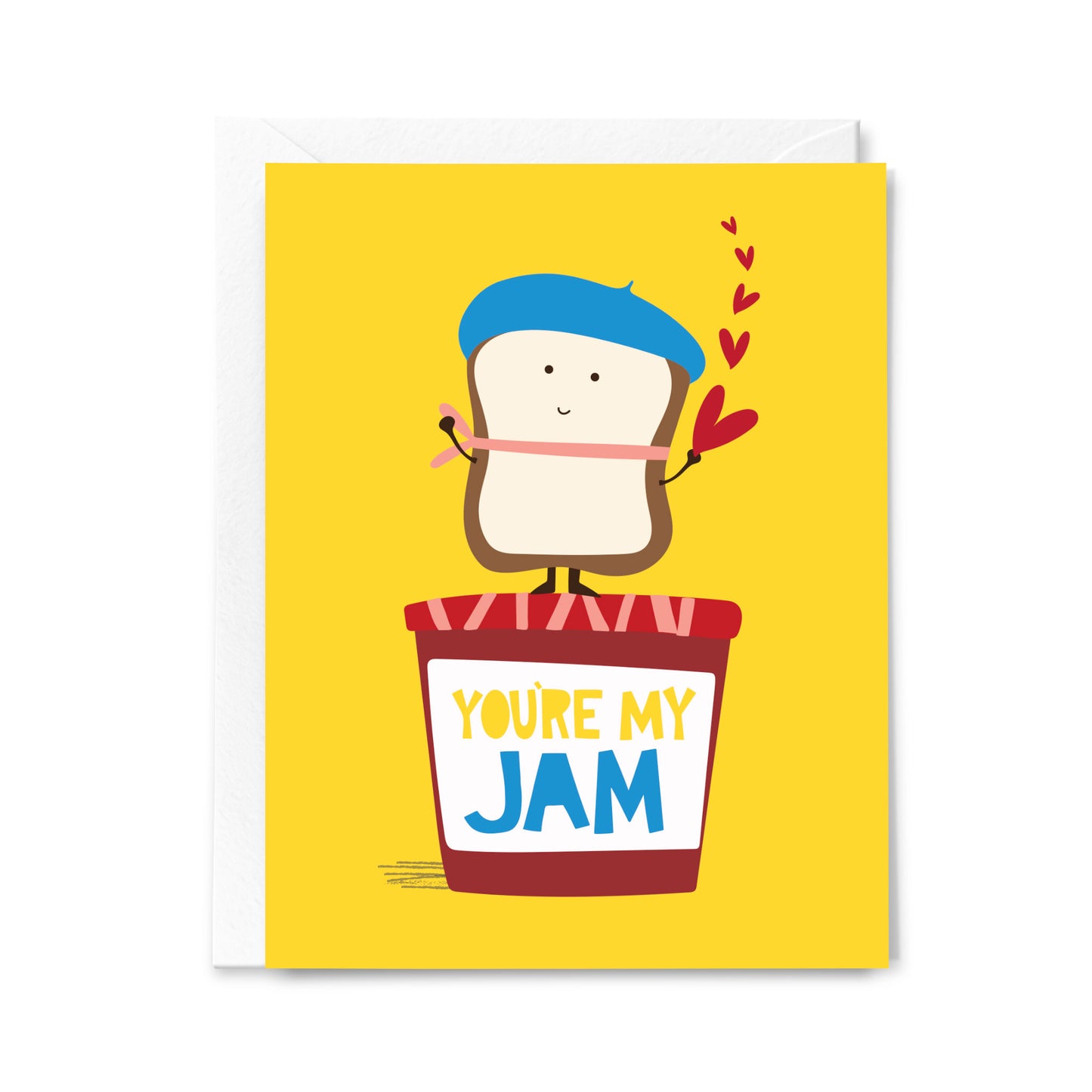 You’re My Jam Valentine’s Day Card – Cute Bread and Jam Illustration by Loo McNulty